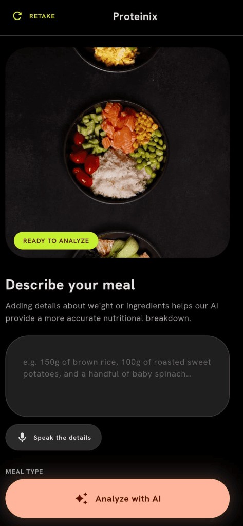 AI Food Scan screen
