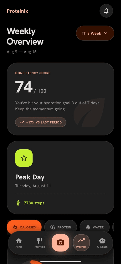 Progress screen